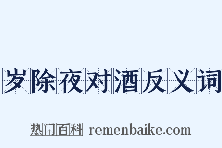 岁除夜对酒反义词是什么意思的图片